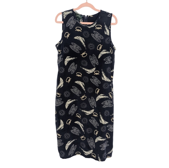 Lauren Ralph Lauren Silk Navy Nautical Sheath Dress Size 8 - Picture 5 of 8